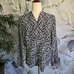 ALFANI | 100% Silk Blouse in Abstract Black & White sz 14